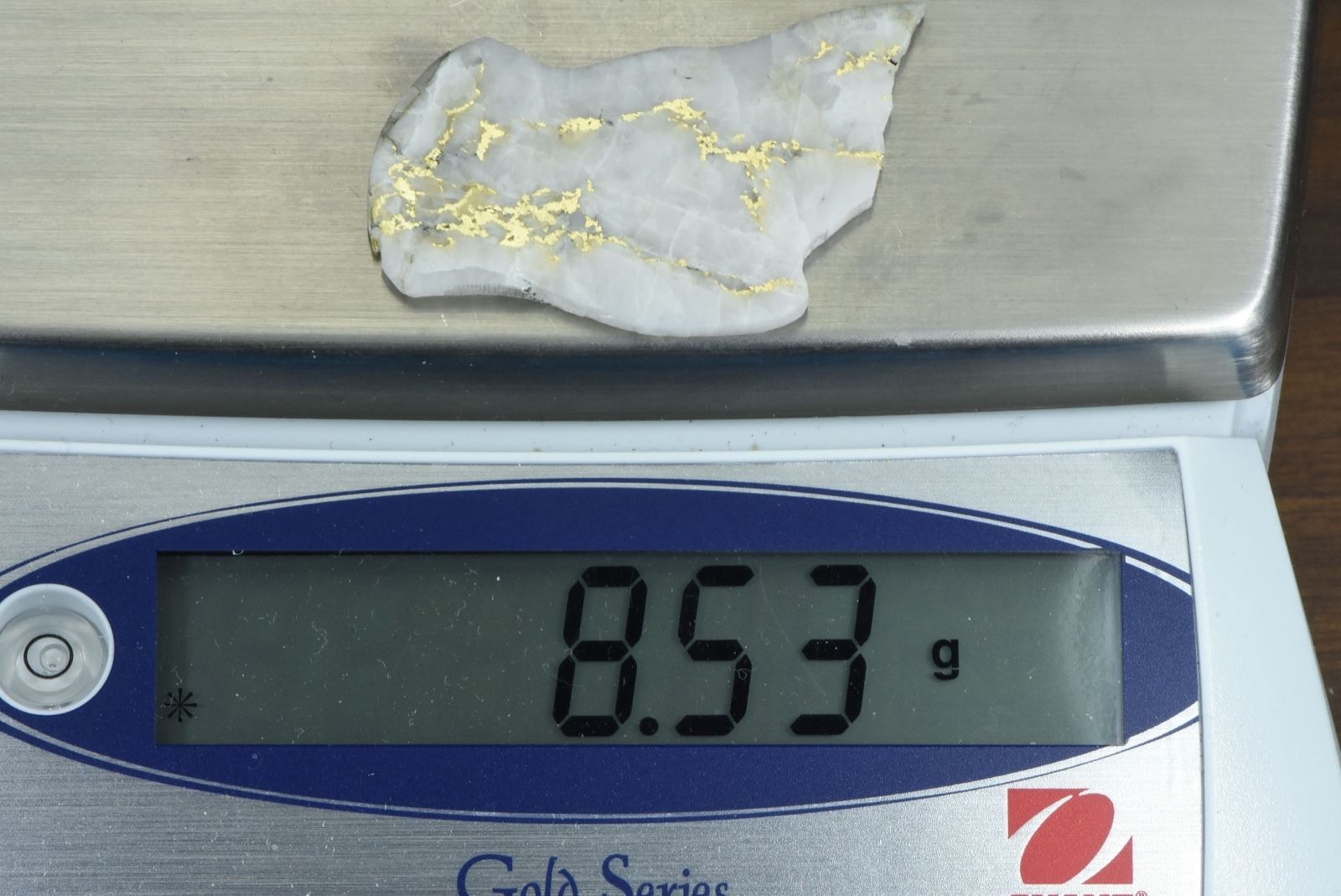 #7Q Gold Bearing Quartz Slab California 8.53 grams Genuine