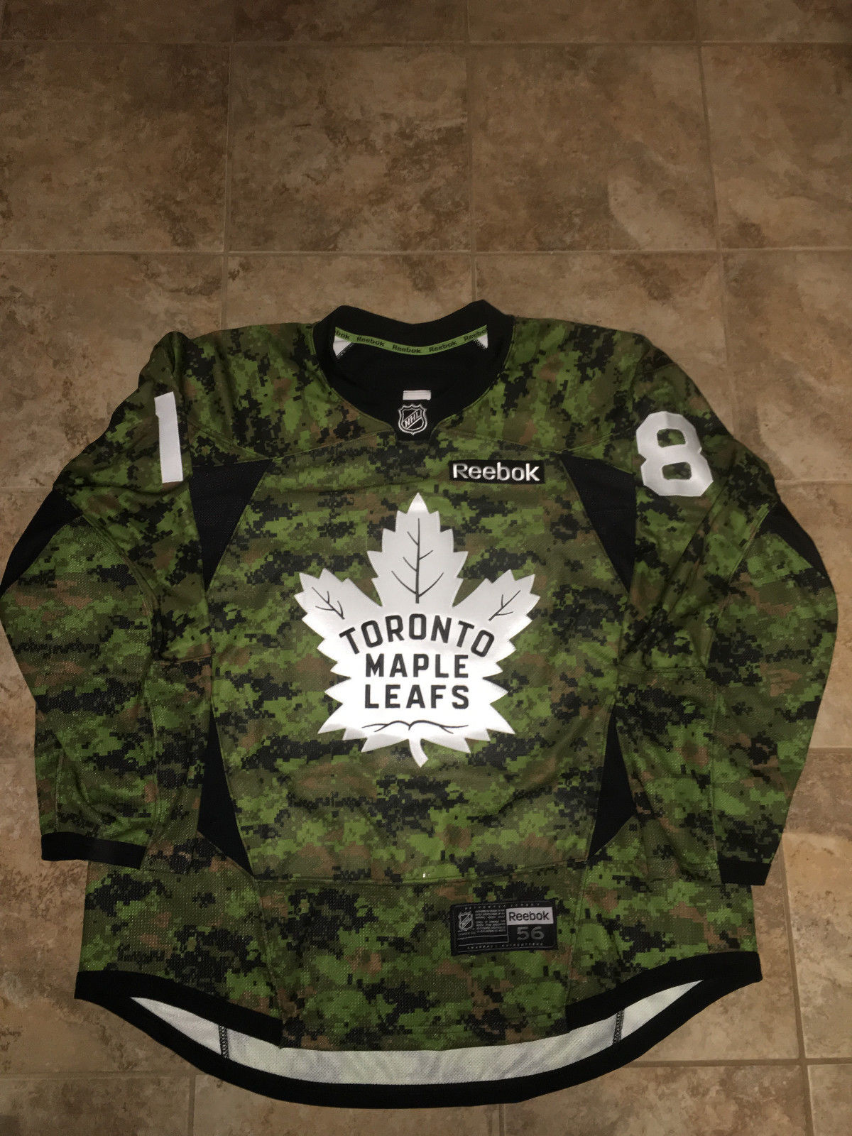 Game Used 2017 Toronto Maple Leafs Canadian Armed Forces Jersey Ben Smith