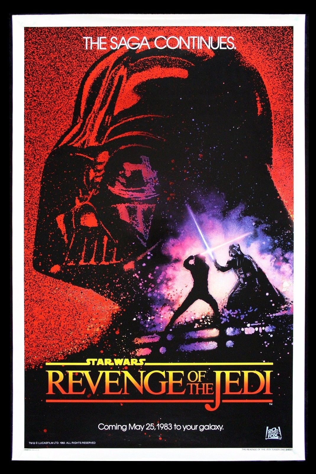 REVENGE OF THE JEDI CineMasterpieces 1983 STAR WARS ORIGINAL ROLLED MOVIE POSTER