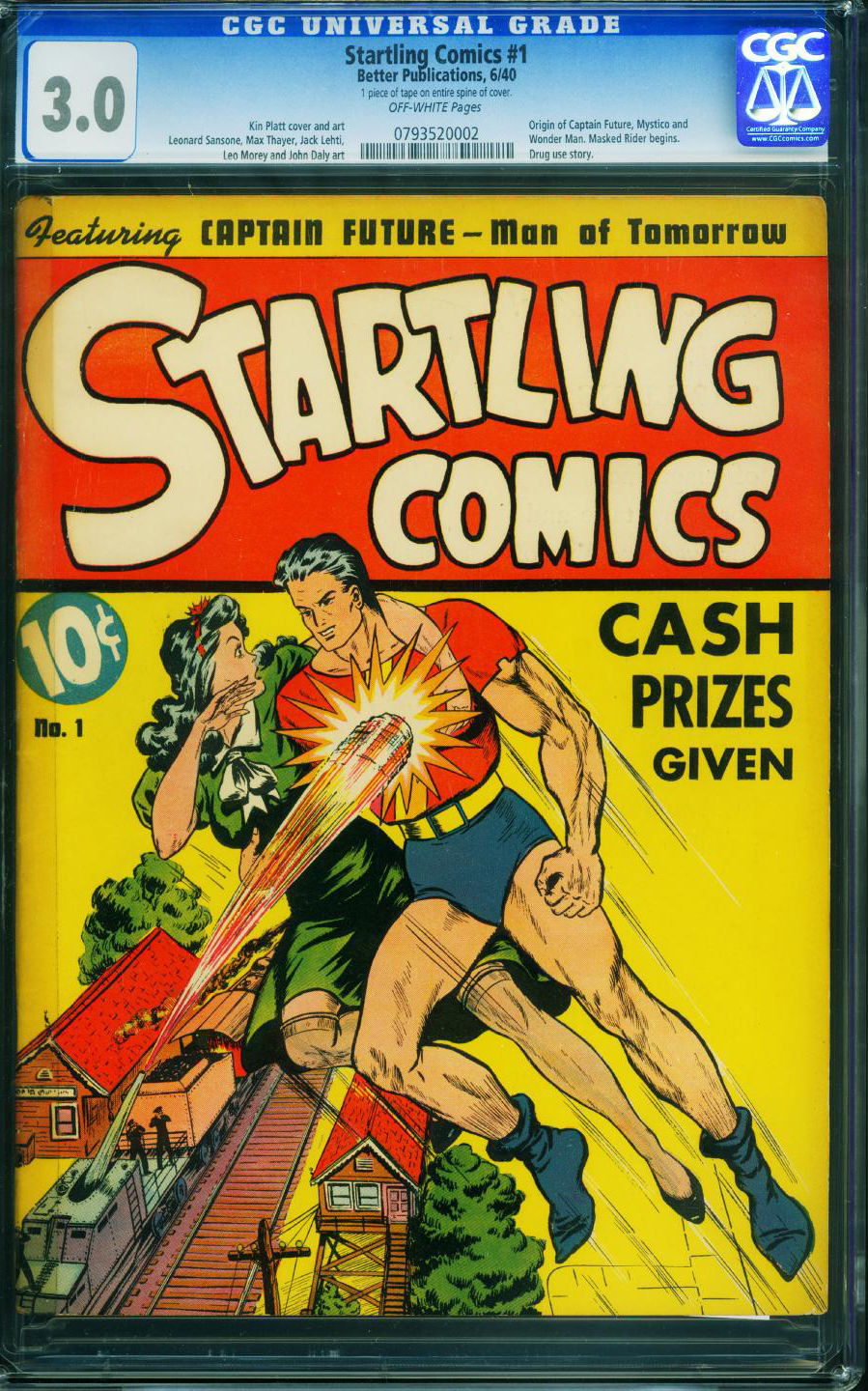 STARTLING COMICS #1 CGC 3.0-1940-Drug Use-Nedor-Captain Future- 0793520002