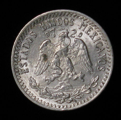 1941 Mexico 20 Centavos silver coin high grade