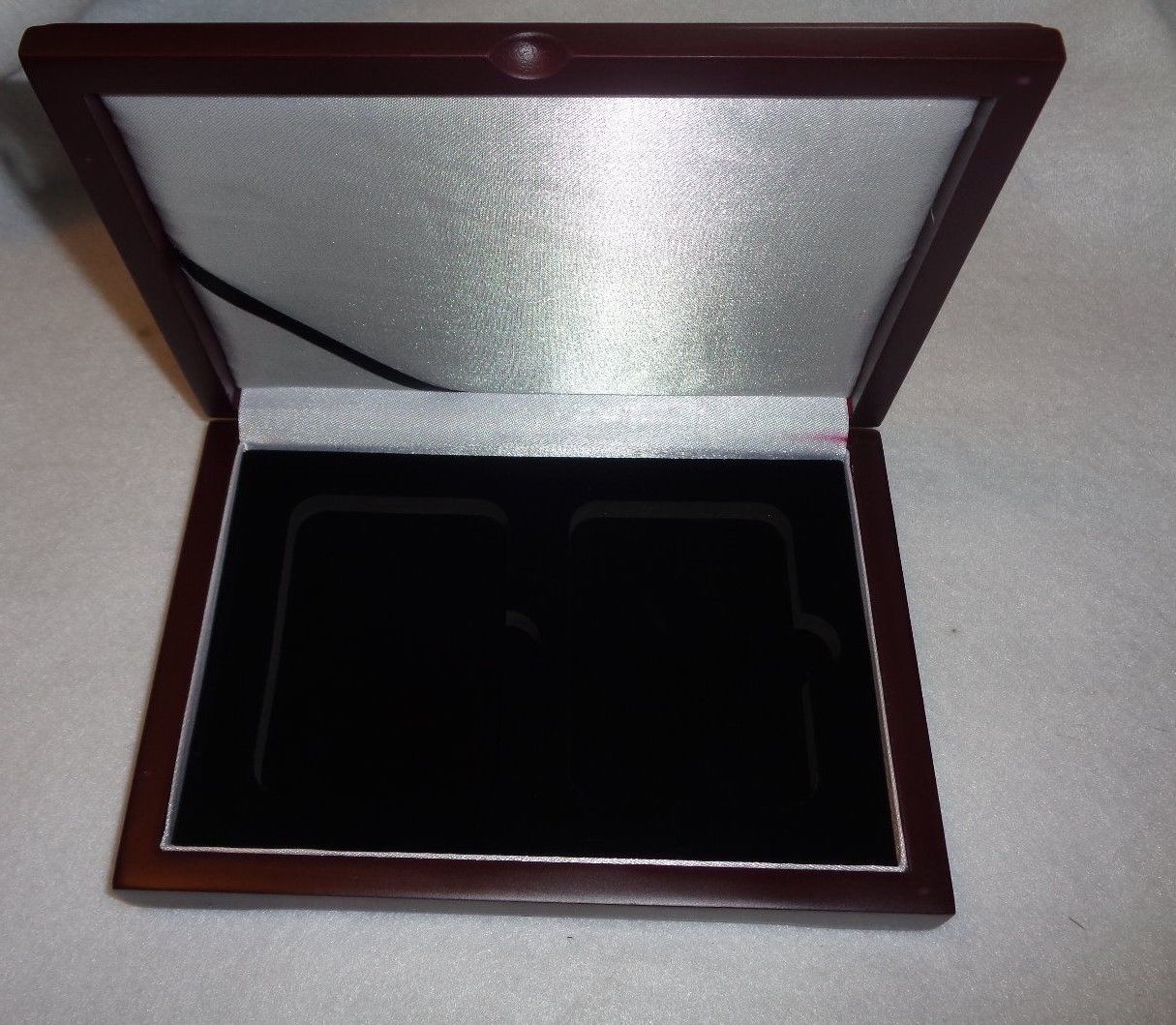 Wood Display Box For 2 Certified Coin Slab NGC, PCGS or ANA - Mahogany Finish