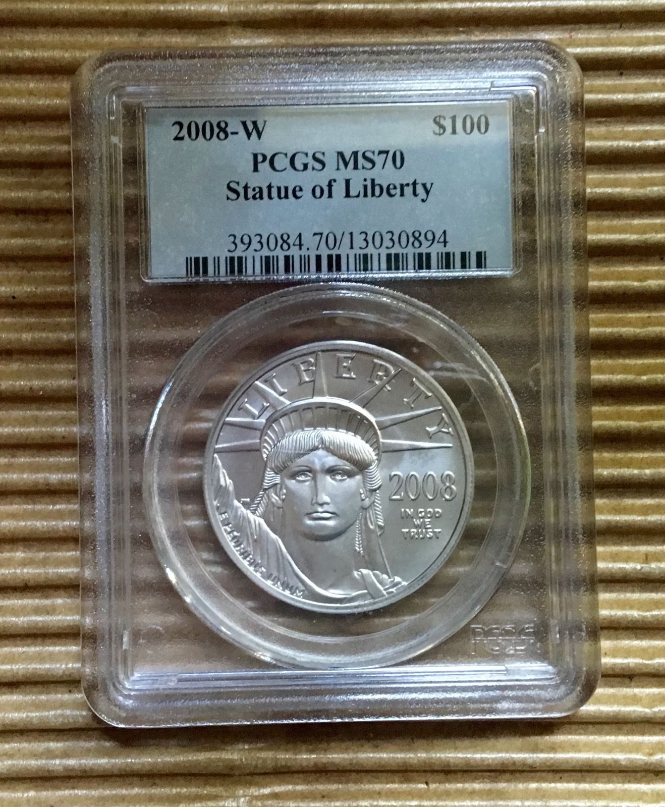 2008-W $100 Platinum Statue of Liberty MS70 PCGS