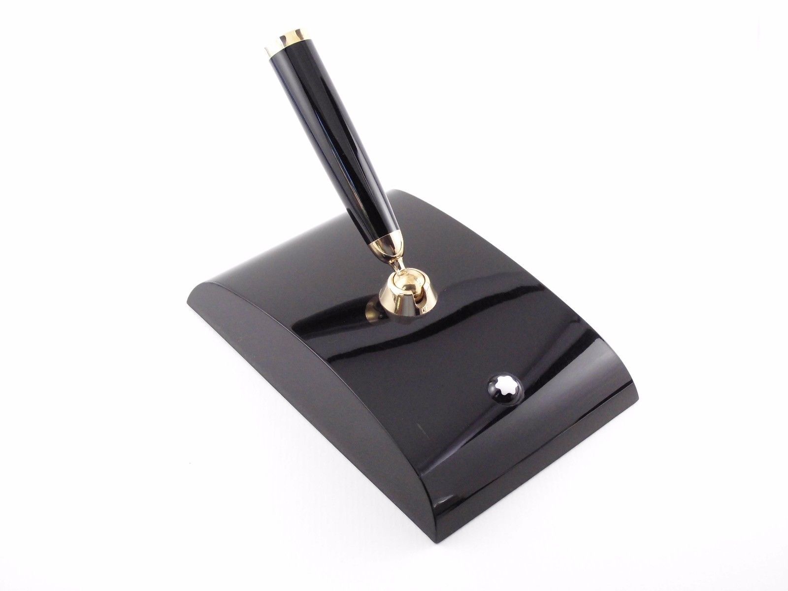 Vintage "Montblanc" Fountain Pen Desk Stand-Black & Gold-Made in Germany 1960s