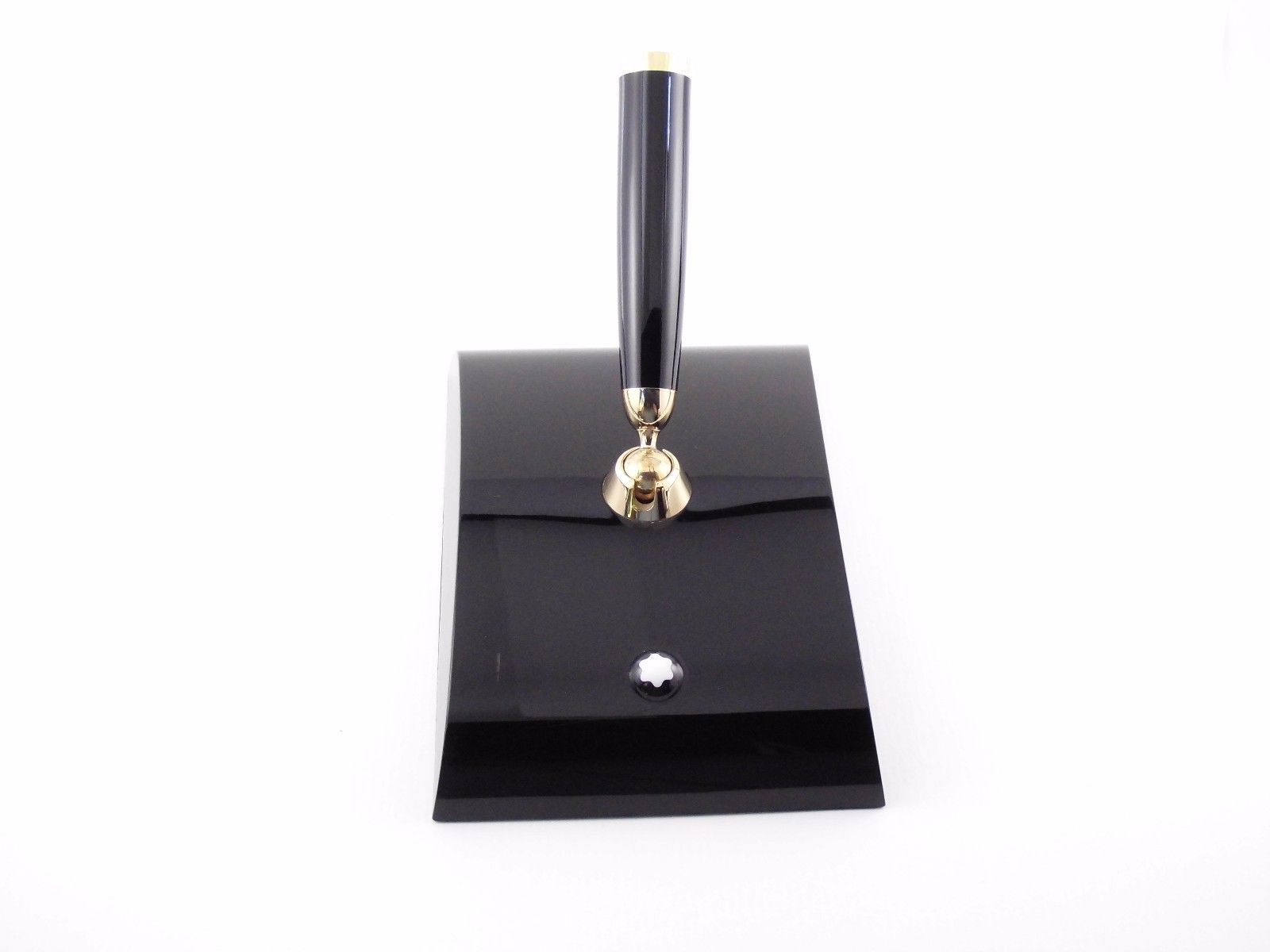 Vintage "Montblanc" Fountain Pen Desk Stand-Black & Gold-Made in Germany 1960s