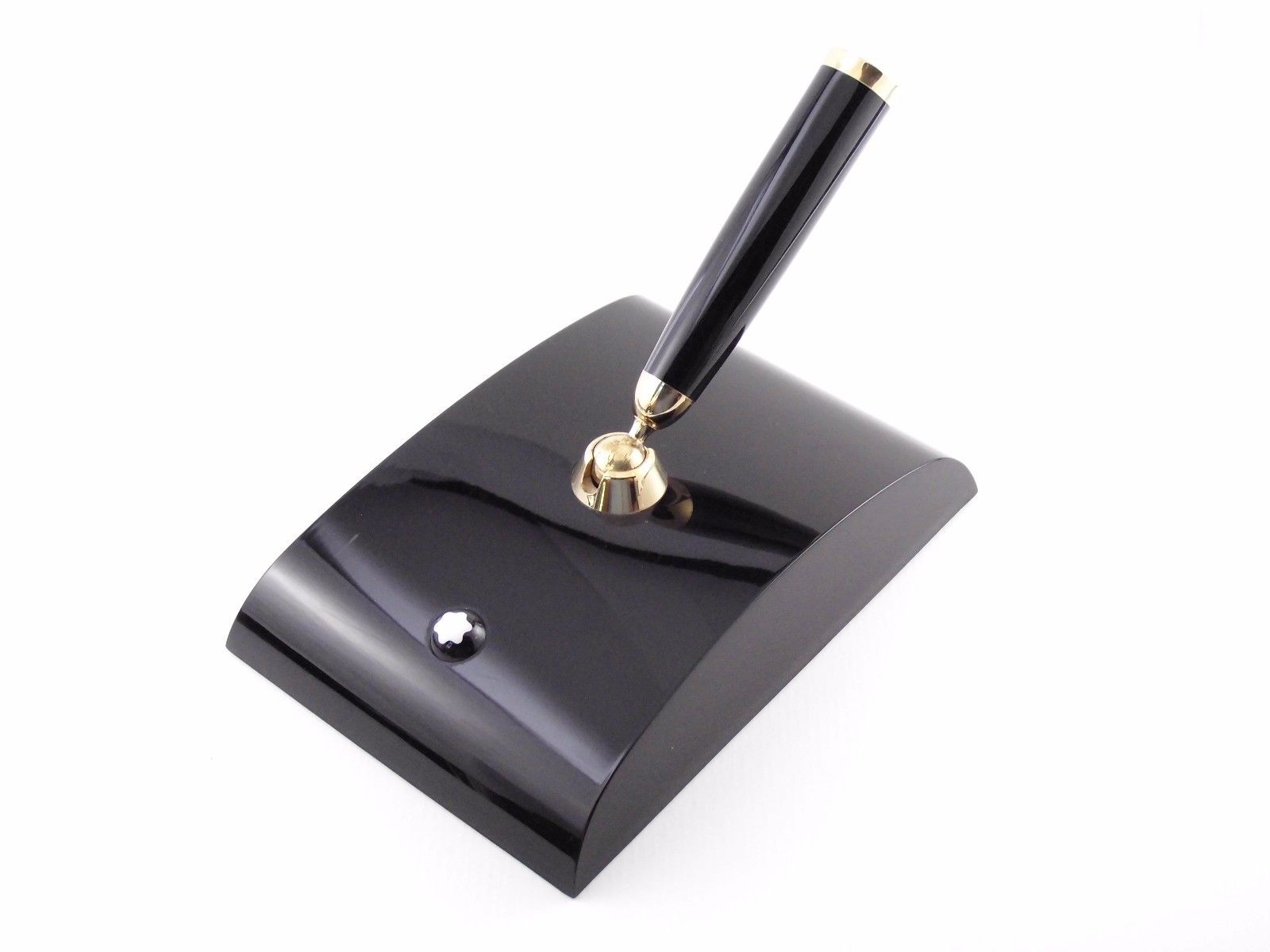 Vintage "Montblanc" Fountain Pen Desk Stand-Black & Gold-Made in Germany 1960s