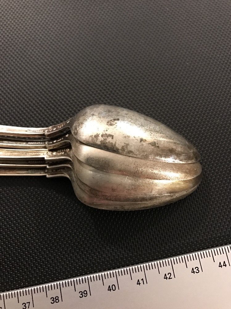 Set Of 5 Gorham Sterling Silver Etruscan Pattern Teaspoons