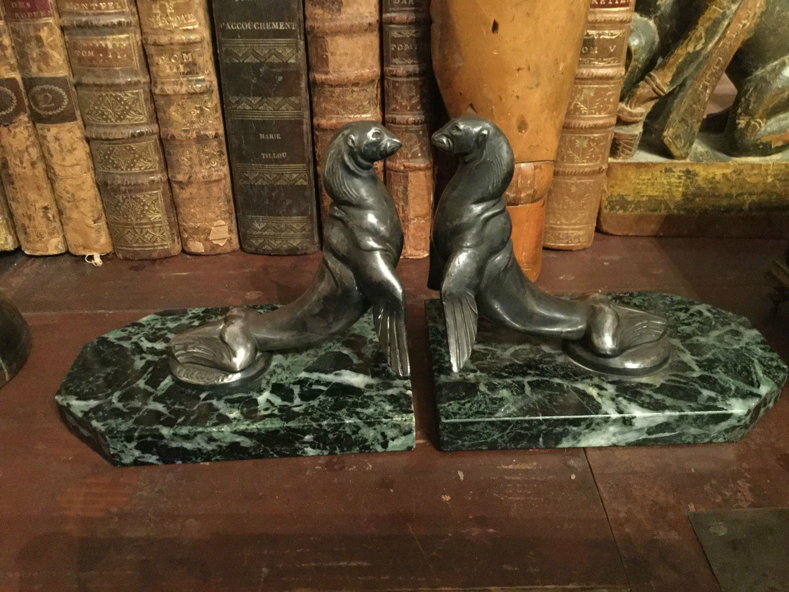 FANTASTIC PAIR OF ART DECO BOOKENDS BY FRECOURT CA. 1925 -1930