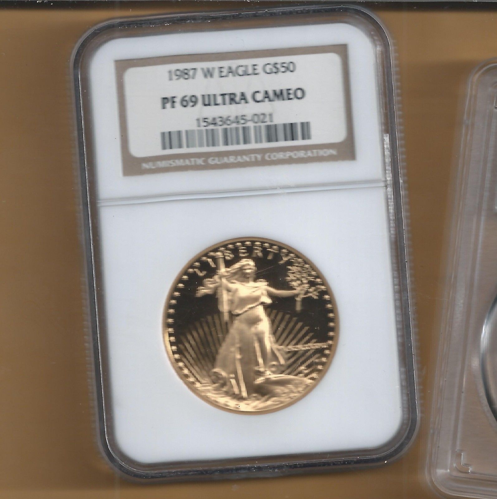 1987-W American Gold Eagle Proof (1 oz) $50 - NGC PF69     MY HUSBANDS OLD COINS