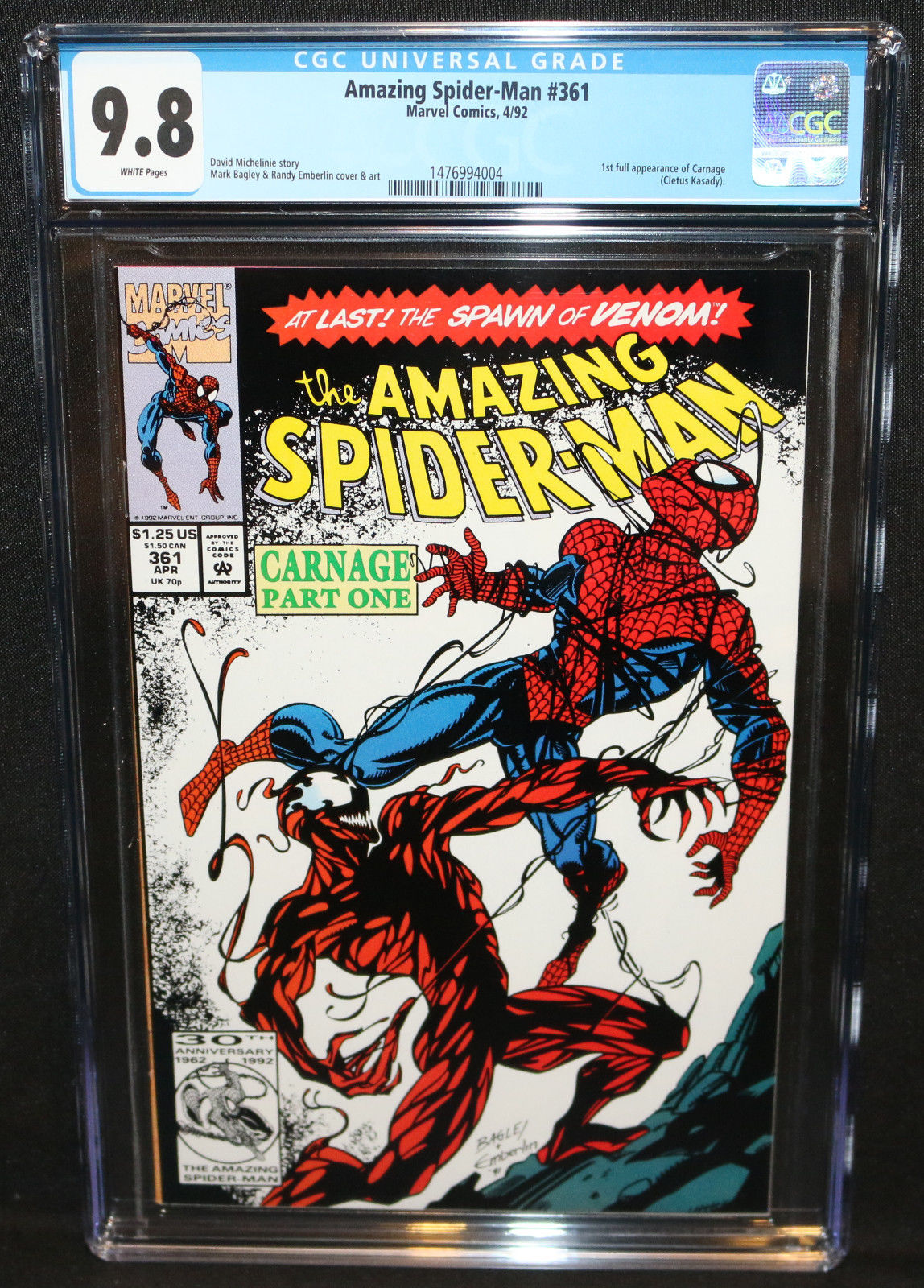 Amazing Spider-Man #361 - 1st Full App of Carnage - CGC Grade 9.8 - 1992