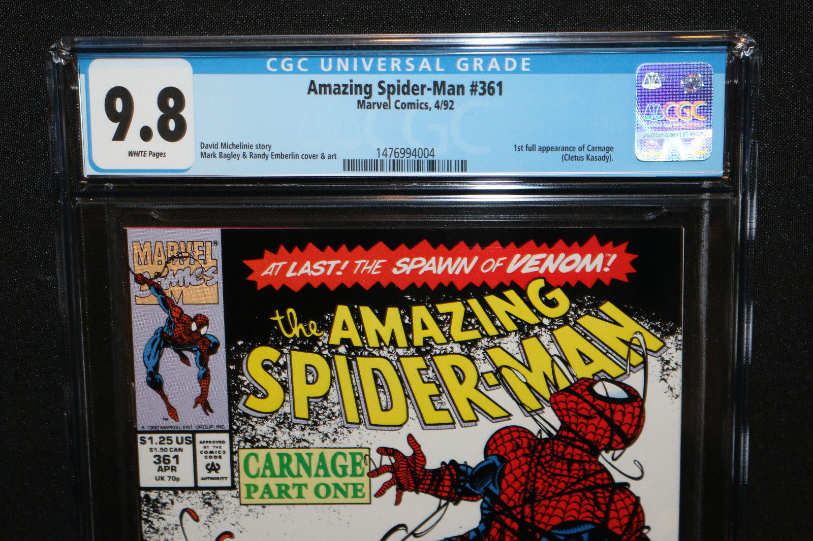 Amazing Spider-Man #361 - 1st Full App of Carnage - CGC Grade 9.8 - 1992