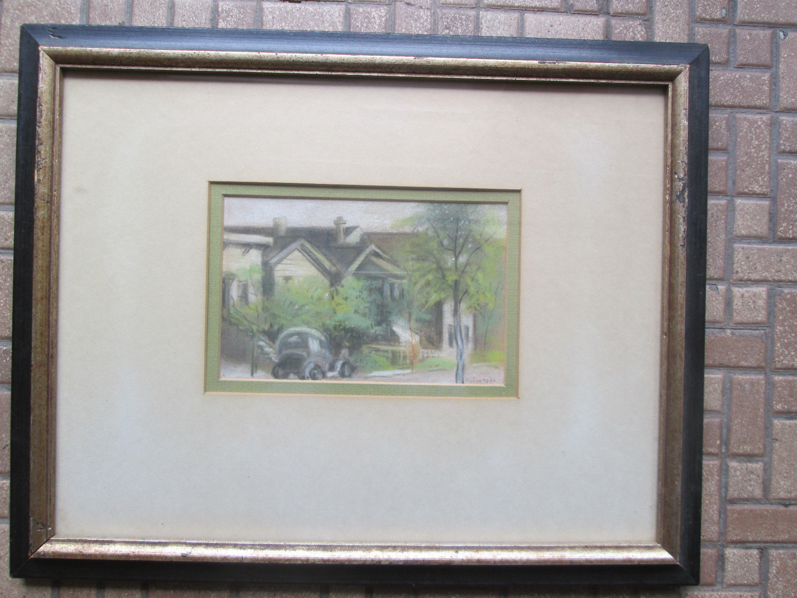 William Jacobs "Cabrini Street" - Original Artist 1943 Art Pastel