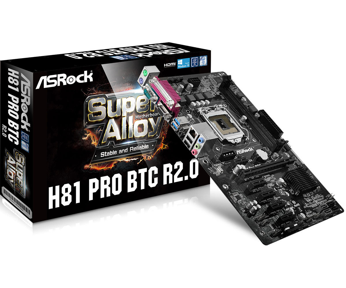 ASROCK H81 PRO BTC R2 BIT COIN ETHEREUM MONERO ZCASH CRYPTO BTC MOTHERBOARD!