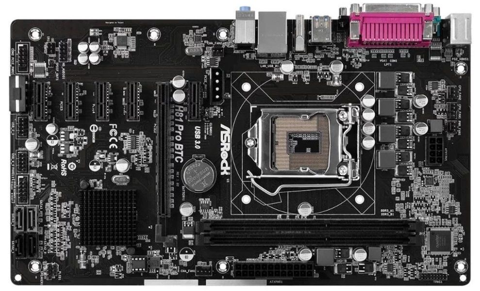 ASROCK H81 PRO BTC R2 BIT COIN ETHEREUM MONERO ZCASH CRYPTO BTC MOTHERBOARD!