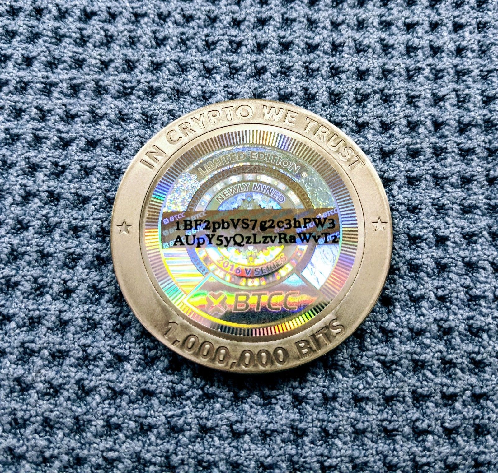 2016 BTCC Mint 1BTC Physical BITCOIN Titanium Series-V Loaded like Casascius