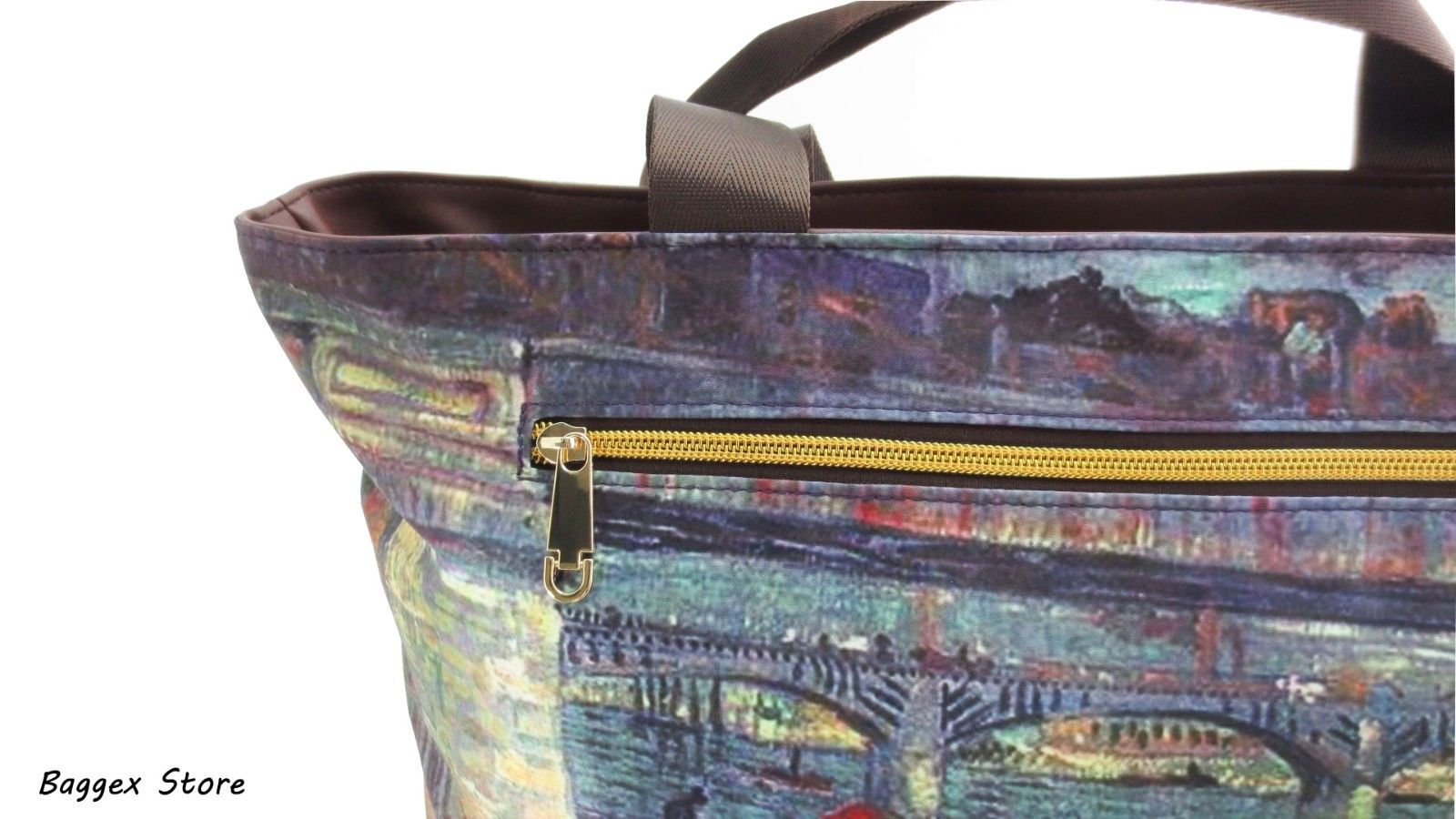 Masterpiece Painting Shoulder Tote Bag Van Gogh Bridges across the Seine