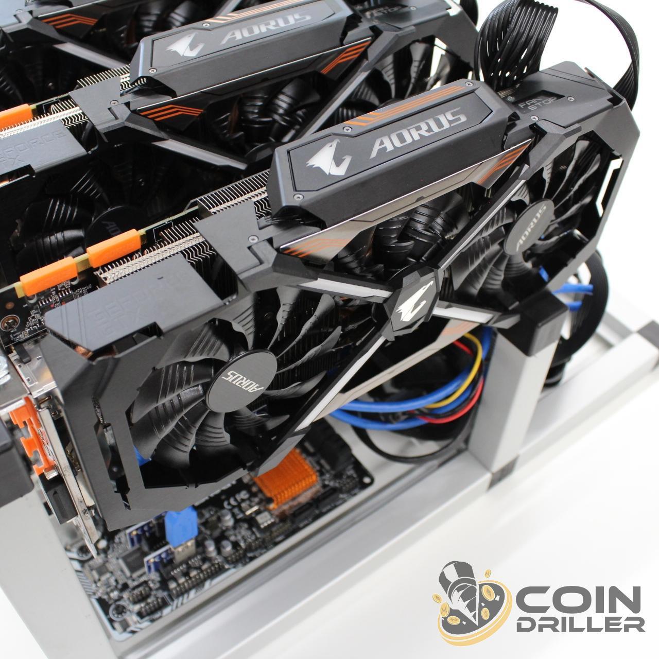 CoinDriller Zcash GPU Mining Rig 45000 Sol/s 2400MH/s 60x GTX1080TI Crypto Miner