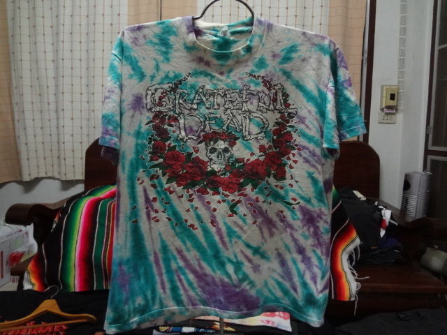 Grateful dead tie dye t shirt Vintage 90s music band tour concert Garcia size L