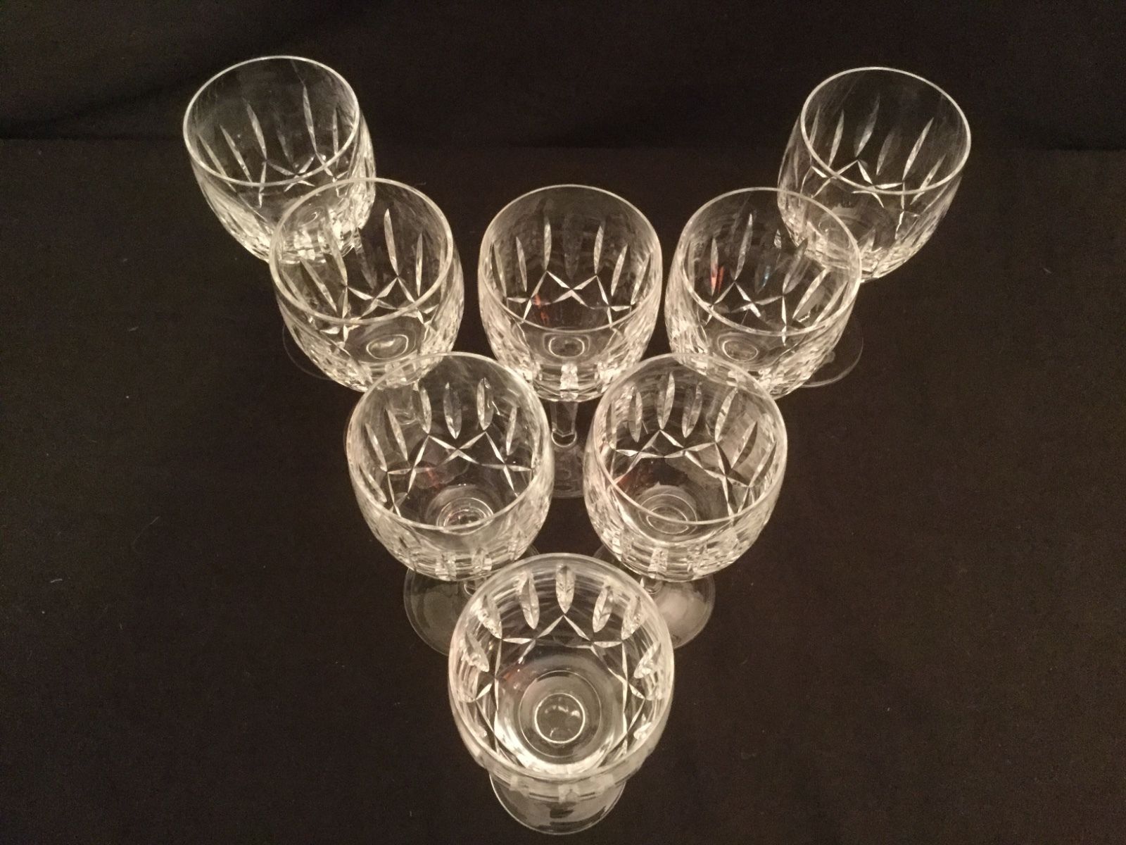 SET OF 8 WATERFORD CRYSTAL WATER GOBLET GLASSES IN THE KILDARE PATTERN