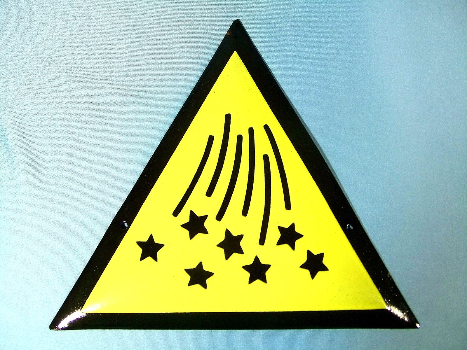 VTG INDUSTRIAL ENAMEL PORCELAIN METAL SIGN PLATE-DANGER OF FALLING SPARKS! 1960s