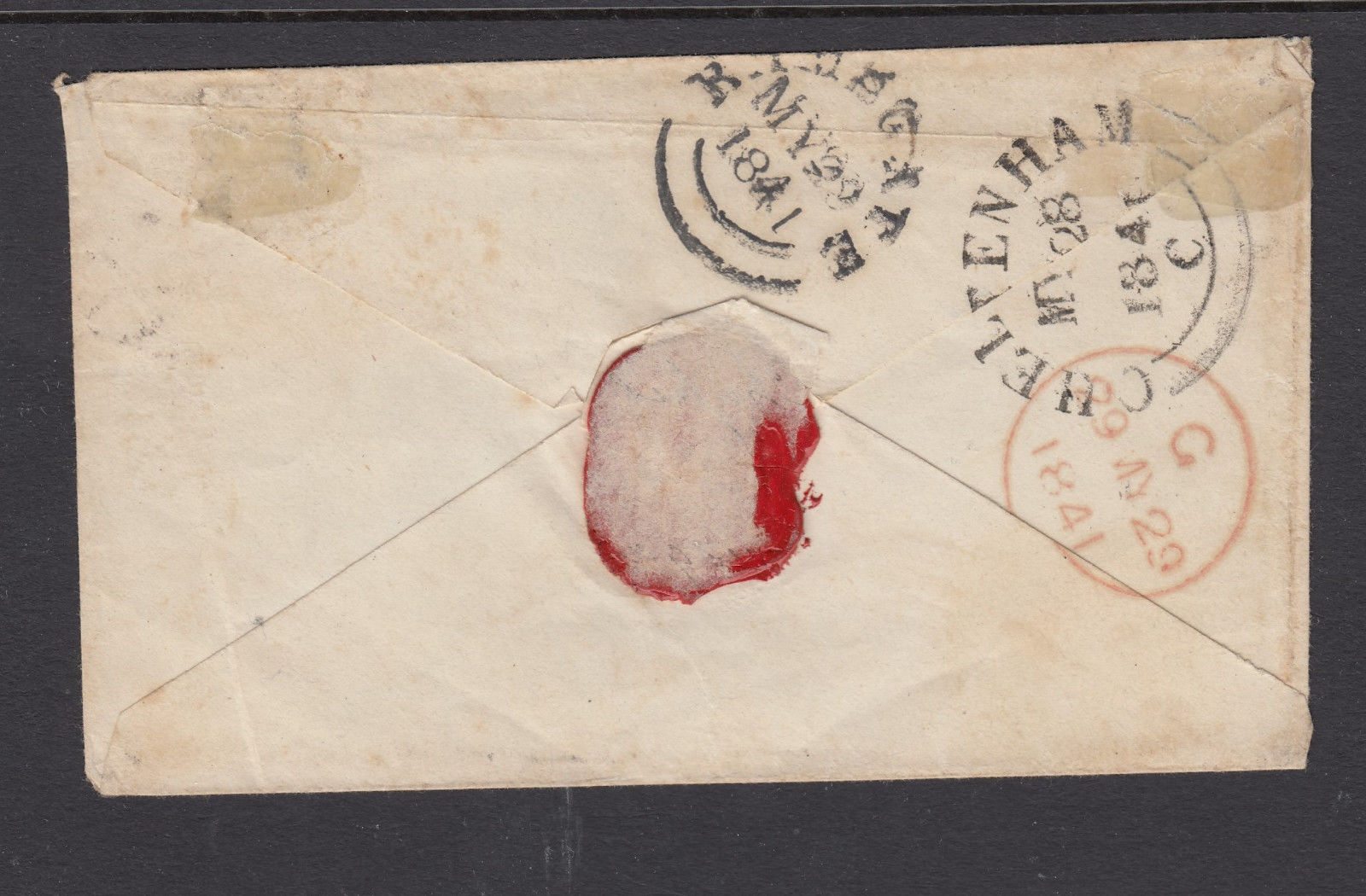 SG 2 1d black, Plate 5 (IL) on cover to Kent