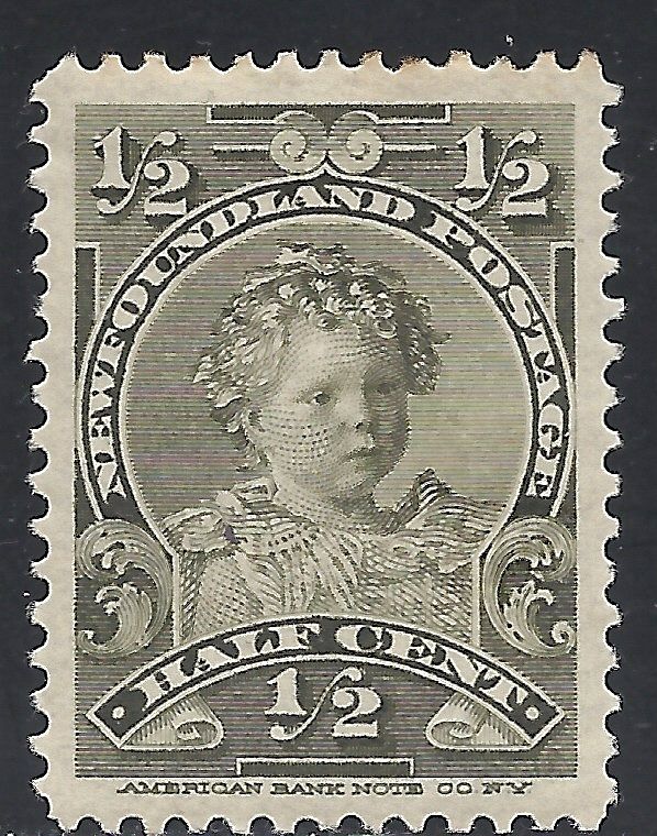 NEWFOUNDLAND SCOTT 78 MH VF - 1897 1/2c OLIVE GREEN - EDWARD VIII