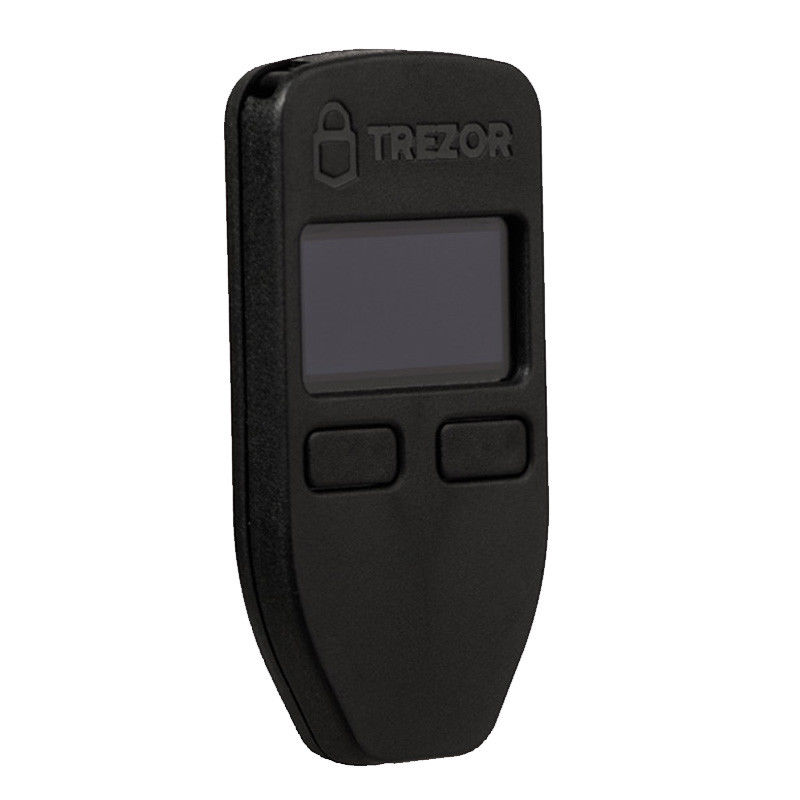 Black Trezor Hardware wallet for BTC LTC Dash Zcash Includes Brown leather case