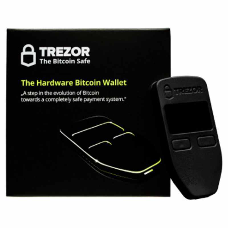 Black Trezor Hardware wallet for BTC LTC Dash Zcash Includes Brown leather case