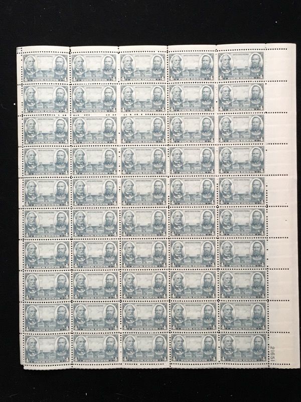 U.S: #788 4¢ NAVY MINT SHEET/50 NH OG