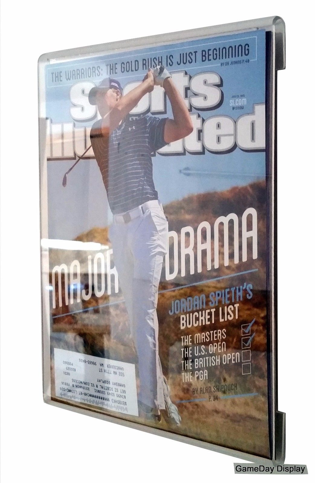 Frameless MAGAZINE SPORTS ILLUSTRATED DISPLAY CASE Frame UV Protect SHADOW BOX B