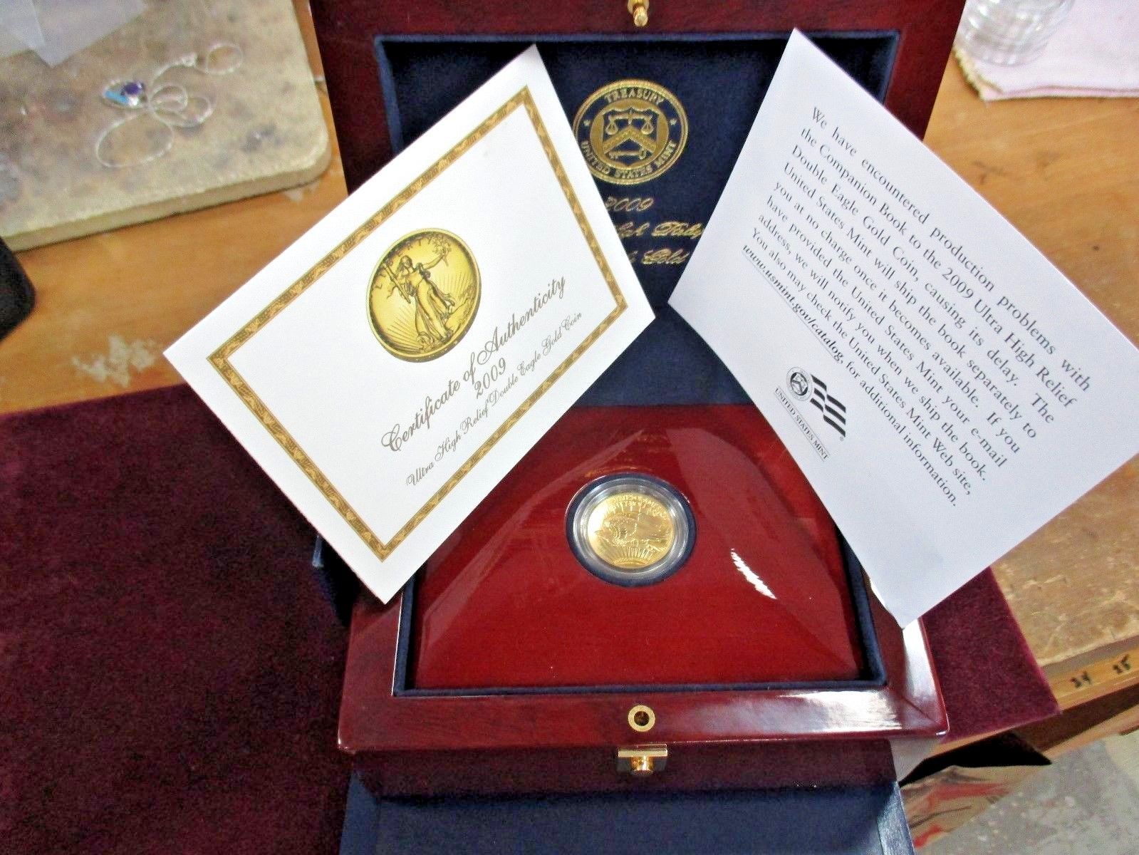 2009-W One Ounce Gold Ultra High Relief Double Eagle $20 Coin + Box w/ COA