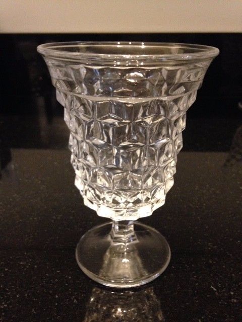 Lot of 6 Fostoria American 5 1/2" Tall Water Wine Goblets Glasses - Clear Glass