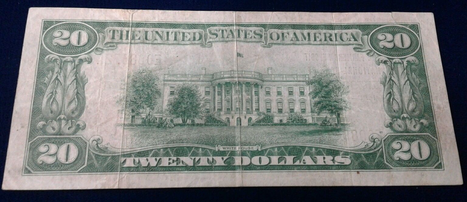 1929 NATIONAL CURRENCY 20 DOLLAR BROWN DEAL NOTE PITTSBURG PENN