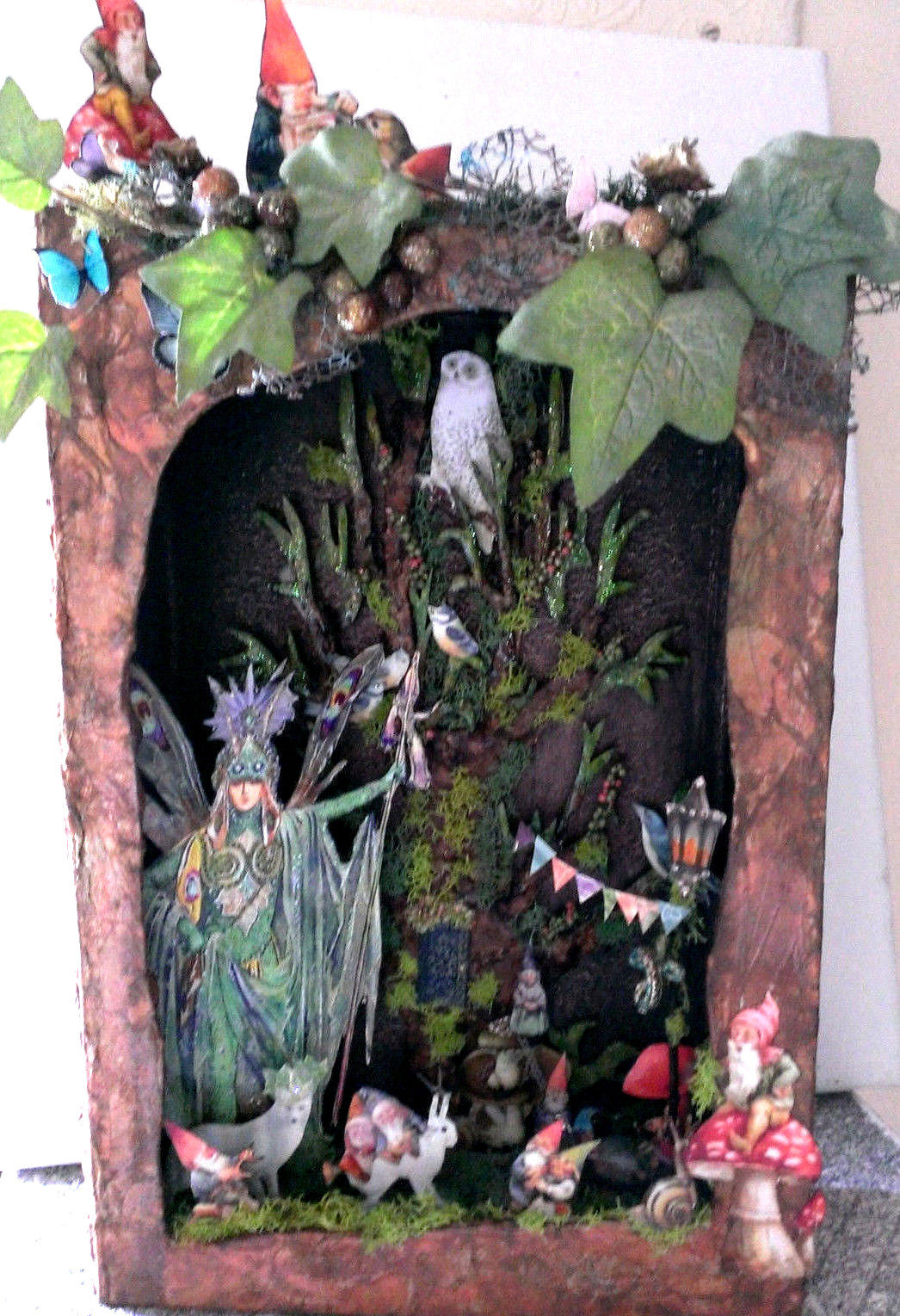 Altered Art Mixed Media Book Diorama THE GNOME KING Fantasy Decorative OOAK