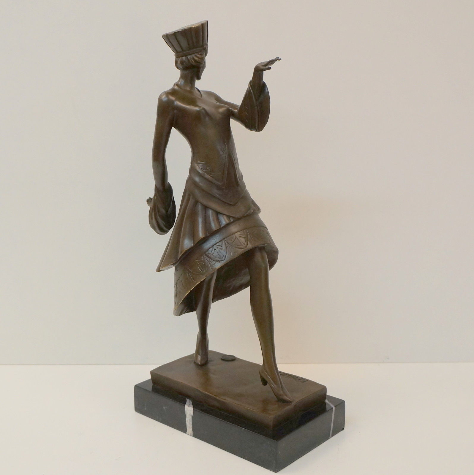 Statue Sculpture Dancer Art Deco Style Art Nouveau Style Bronze Signed