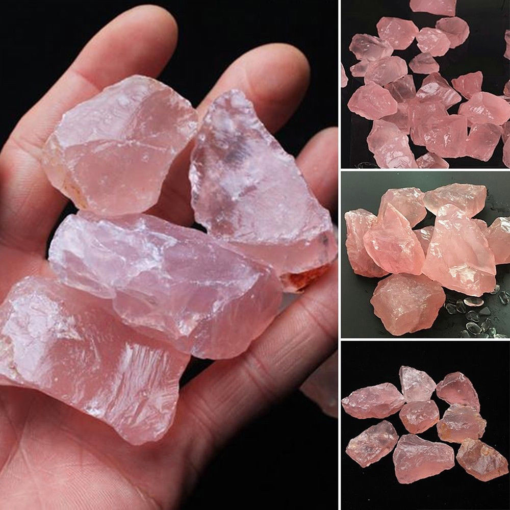 One Natural Pink Quartz Crystal Stone Rock Mineral Specimen Healing Collectible