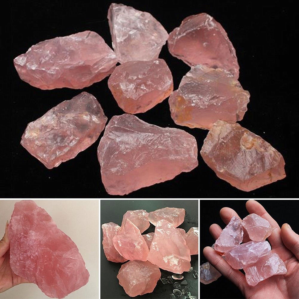 One Natural Pink Quartz Crystal Stone Rock Mineral Specimen Healing Collectible