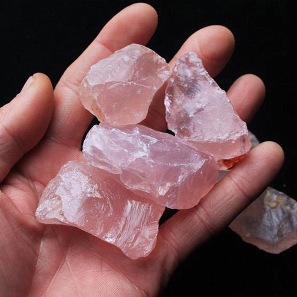 One Natural Pink Quartz Crystal Stone Rock Mineral Specimen Healing Collectible