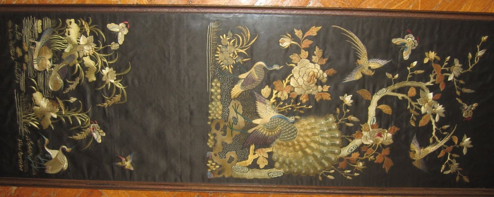 Antique Chinese Silk Embroidery of Birds and Floral