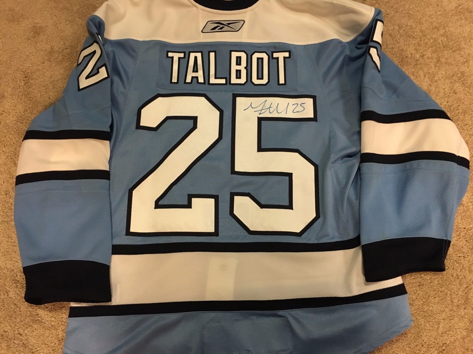 MAX TALBOT 07'08 Winter Classic Signed Pittsburgh Penguins Game Issued Jersey