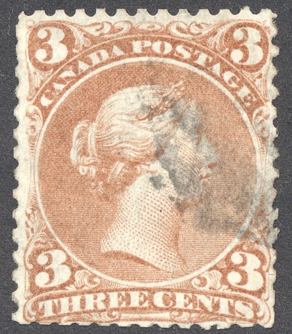 Canada #25a - 3¢ Large Queen with Bothwell WATERMARK