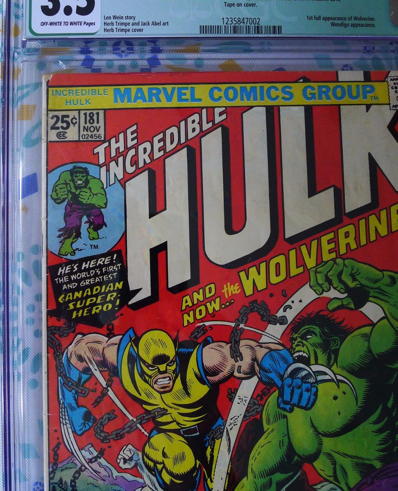 Incredible Hulk #181 CGC 3.5 Qualified OW/W 1st Appearance of Wolverine