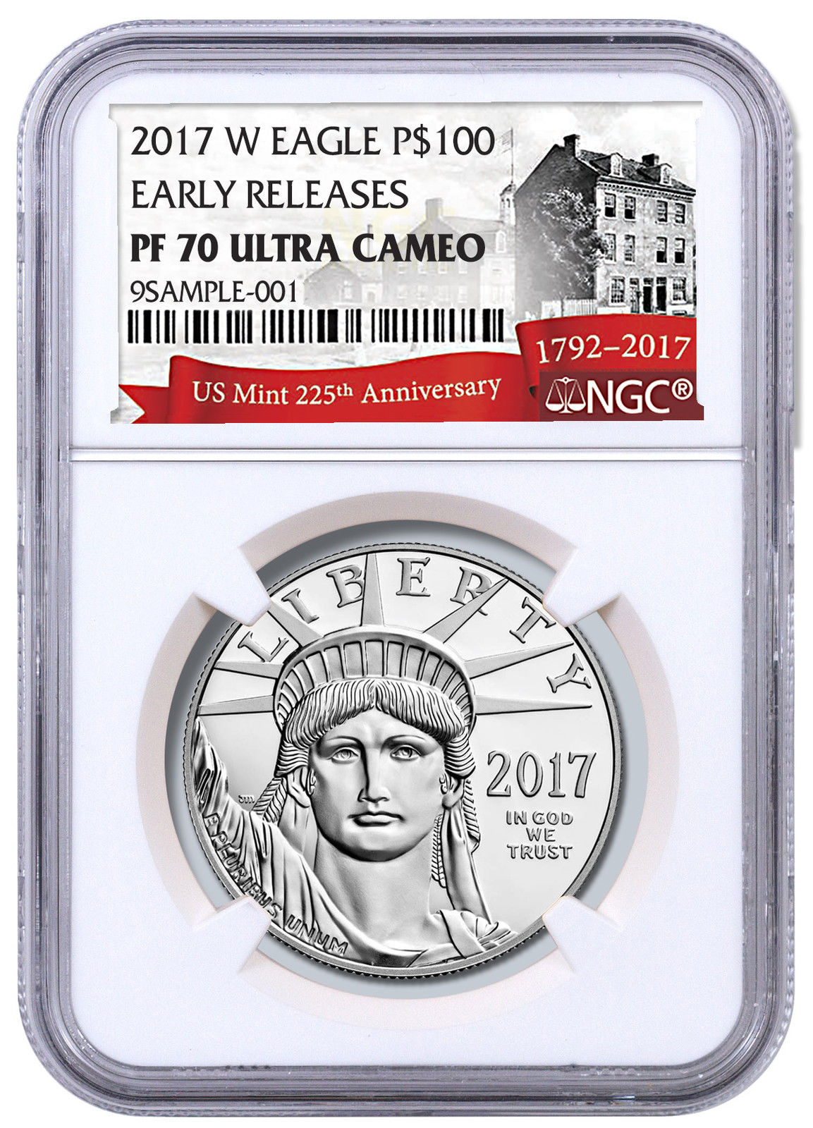 2017-W 1 oz Platinum Eagle Proof $100 NGC PF70 UC ER 225th Anniversary SKU48323