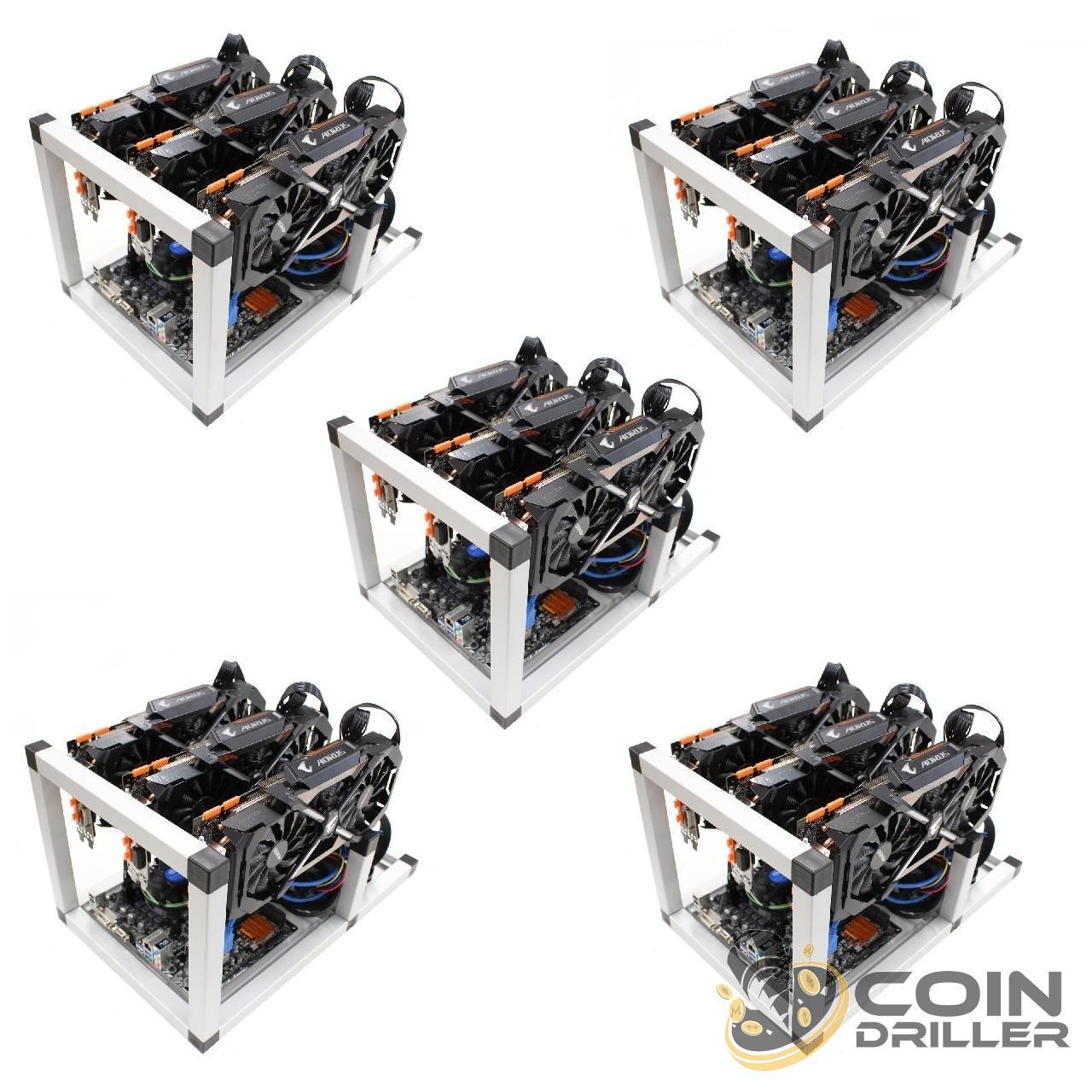 CoinDriller Zcash GPU Mining Rig 11250 Sol/s 600 MH/s 15x GTX1080TI Crypto Miner