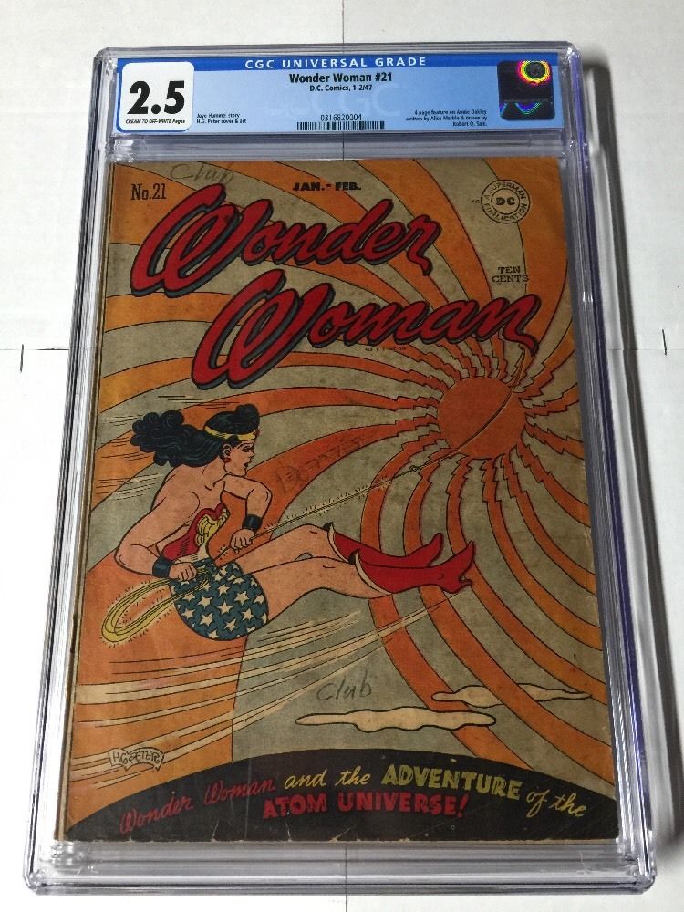 Wonder Woman 21 Cgc 2.5 Gd+ Good + Golden Age Rare