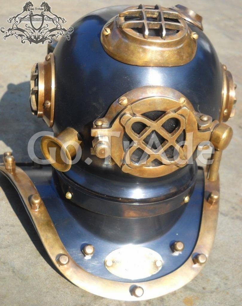 Antique Brass Mini U.S Navy Antique Vintage Dive Helmet Mark V Diving Divers