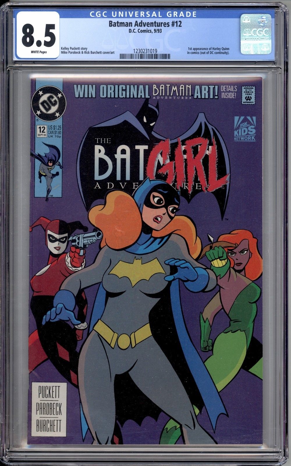 Batman Adventures 12 CGC Graded 8.5 VF+ 1st Appearance Of Harley Quinn DC 1993