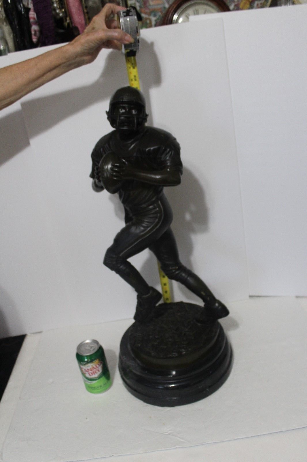 Jim Davidson 26" Bronze Statue - Sculpture "The Quarter Back" On Marble Base