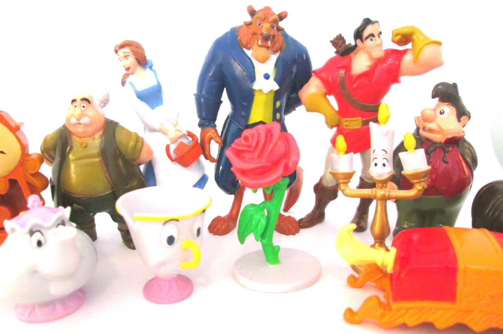 BEAUTY AND THE BEAST Figure Set DISNEY PVC TOY Cake Topper BELLE Gaston LUMIERE!