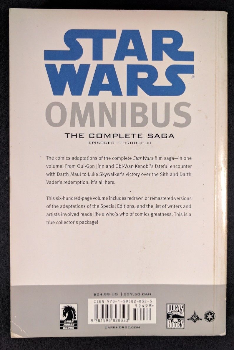 Star Wars Omnibus The Complete Saga Episodes I Through VI! 1st Print! Rare!